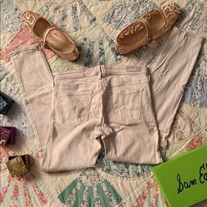 AG Adriano Goldschmied Women's Light Pink/beige27R  Stevie Slim StraightLeg